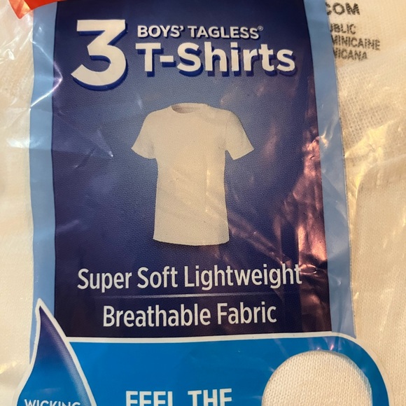 New in package Hanes boys 3-pack white T-shirts, size 2T/3T - Picture 2 of 4